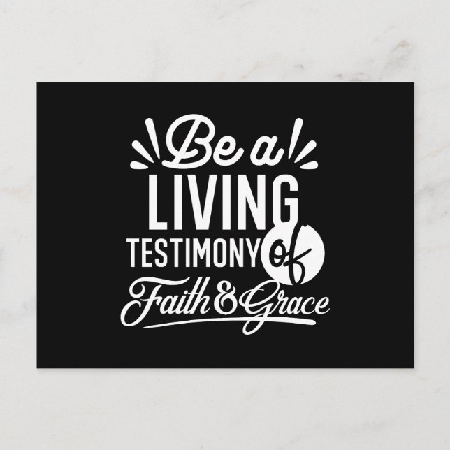 Spiritual Living Testimony Faith and Grace Quote Holiday Postcard (Front)