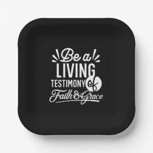 Spiritual Living Testimony Faith and Grace Quote Paper Plate