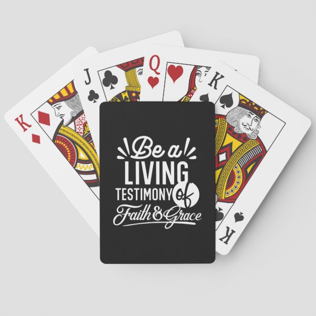 Spiritual Living Testimony Faith and Grace Quote Playing Cards (Back)