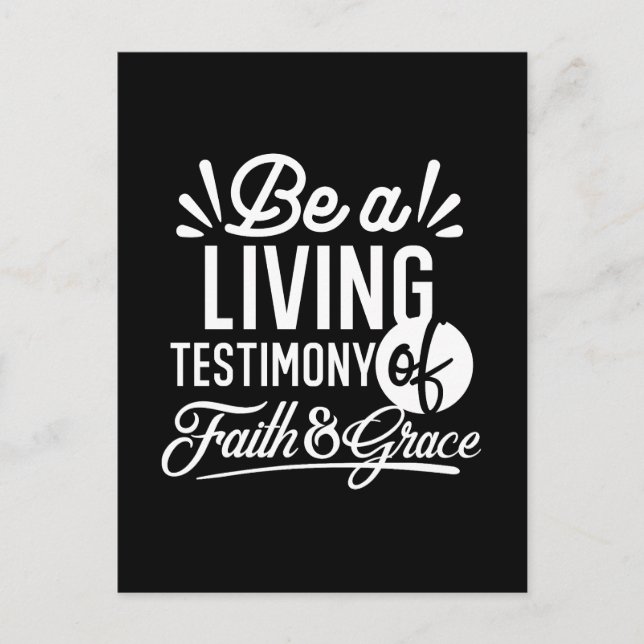 Spiritual Living Testimony Faith and Grace Quote Postcard (Front)