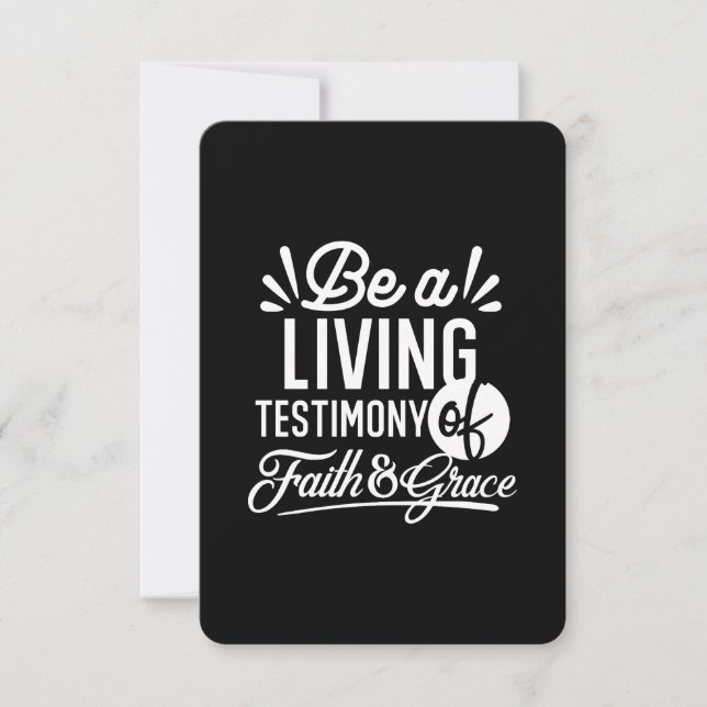 Spiritual Living Testimony Faith and Grace Quote Thank You Card (Front)
