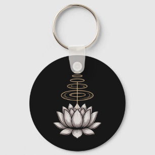 Spiritual Lotus Flower Unalome Zen Meditation Yoga Key Ring
