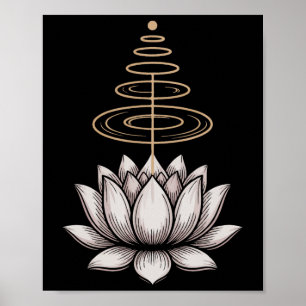 Spiritual Lotus Flower Unalome Zen Meditation Yoga Poster