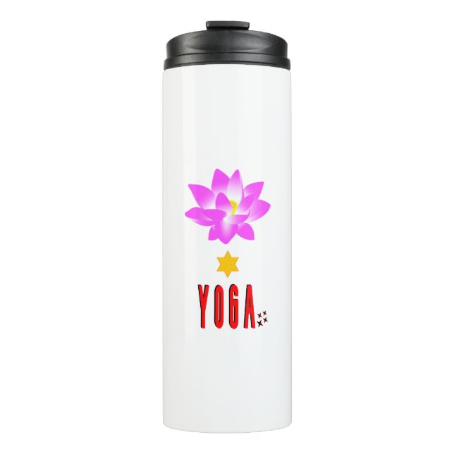 Spiritual Lotus Namaste International Day of Yoga Thermal Tumbler (Front)