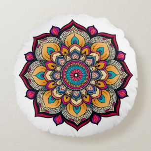 Spiritual Mandala Aartwork Round Cushion