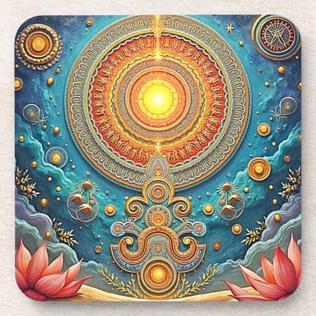 Spiritual Mandala Art Coaster (Front)