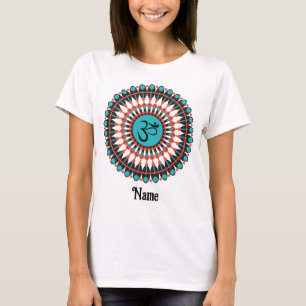 Spiritual Mandala Om Symbol Turquoise Customised T-Shirt