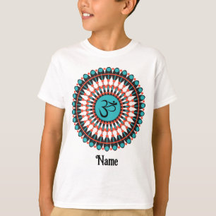Spiritual Mandala Om Symbol Turquoise Customised T-Shirt