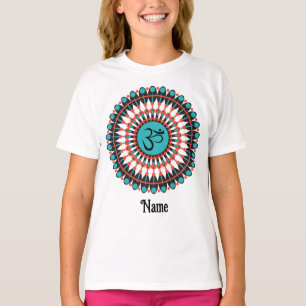 Spiritual Mandala Om Symbol Turquoise Customised T-Shirt