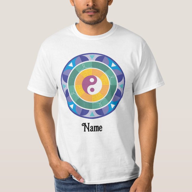 Spiritual Mandala Rainbow Colour Chinese Customise T-Shirt (Front)