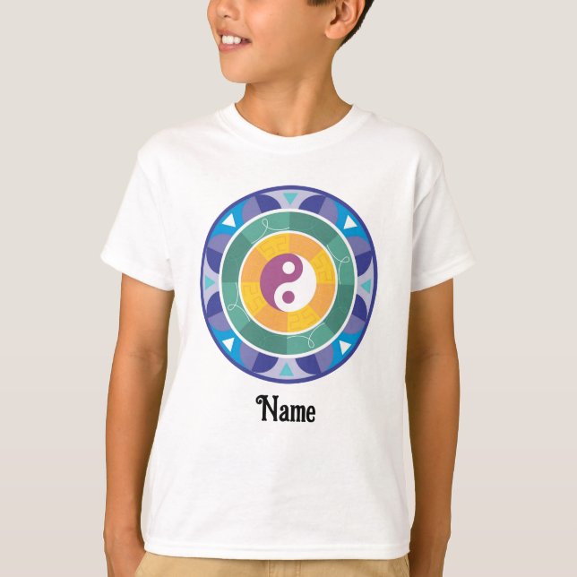 Spiritual Mandala Rainbow Colour Chinese Customise T-Shirt (Front)
