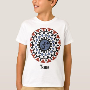 Spiritual Mandala Yoga Om Blue Rust Customised T-Shirt