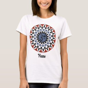 Spiritual Mandala Yoga Om Blue Rust Customised T-Shirt
