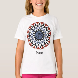 Spiritual Mandala Yoga Om Blue Rust Customised T-Shirt