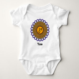 Spiritual Mandala Yoga Om Peacock Customised Baby Bodysuit