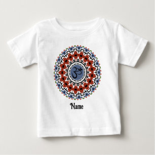 Spiritual Mandala Yoga Om Rust Blue Customised Baby T-Shirt