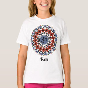 Spiritual Mandala Yoga Om Rust Blue Customised T-Shirt
