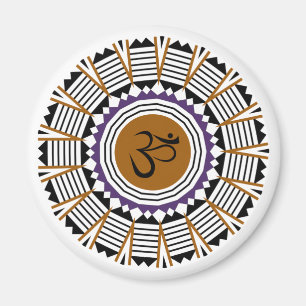 Spiritual Mandala Yoga Om Symbol Geometric Design Magnet
