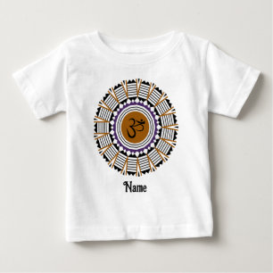 Spiritual Mandala Yoga Om Symbol Purple Customised Baby T-Shirt