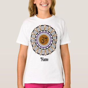 Spiritual Mandala Yoga Om Symbol Purple Customised T-Shirt