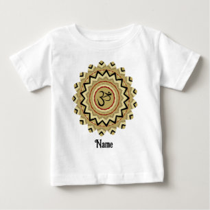 Spiritual Mandala Yoga Om Symbol Retro Customised Baby T-Shirt