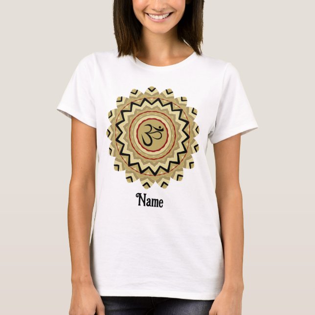 Spiritual Mandala Yoga Om Symbol Retro Customised T-Shirt (Front)