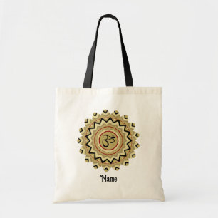 Spiritual Mandala Yoga Om Symbol Retro Customised Tote Bag