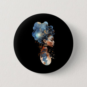 Spiritual Melanin Queen Afro American Space Warrio 6 Cm Round Badge