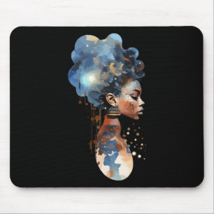 Spiritual Melanin Queen Afro American Space Warrio Mouse Mat