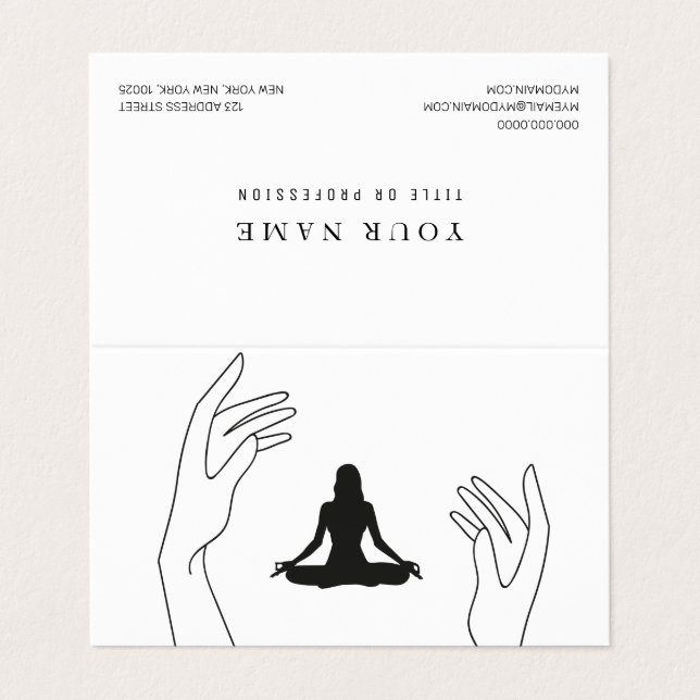 Spiritual Minimal Professional Logo Yoga  Business Card (Outside Unfolded)