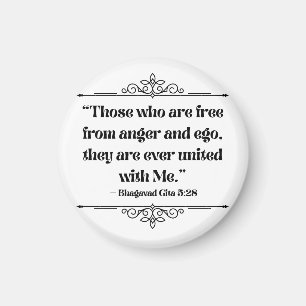 Spiritual Minimalist Bhagavad Gita Quote Magnet