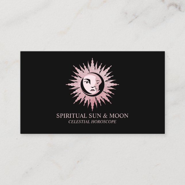 Spiritual Moon Sun Celestial Astrology Business Card (Front)