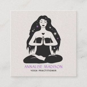Spiritual Mystic Celestial Meditation Yoga Square Business Card