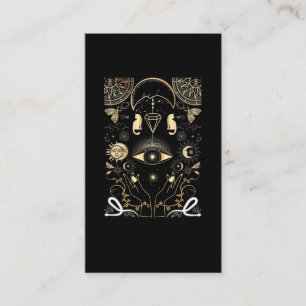 Spiritual Nature Moon Astrology Sun Stars Cat Business Card