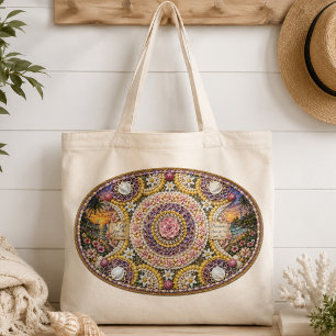 Spiritual Nautilus Ocean Goddess Art Tote Bag
