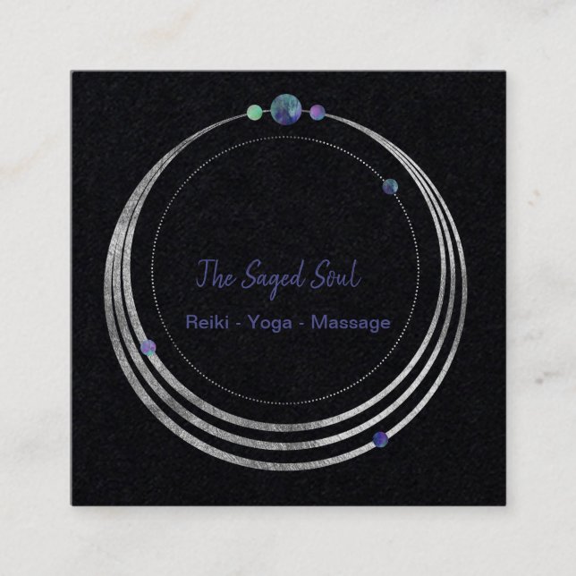 Spiritual New Age and Metaphysical Geometric Square Business Card (Front)