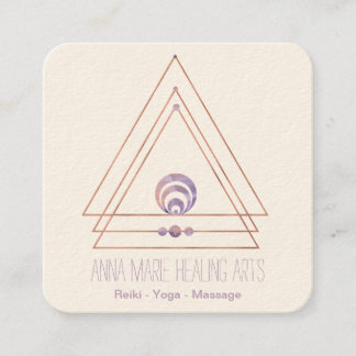 Spiritual New Age and Metaphysical | Purple Gold Square Business Card