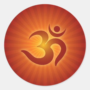 Spiritual OM Design Classic Round Sticker