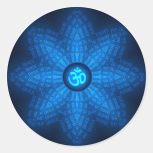 Spiritual Om Mantra Classic Round Sticker