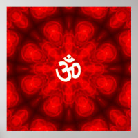Spiritual Om On Mandala Background