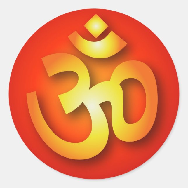 Spiritual Om Sign Classic Round Sticker (Front)