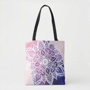 Spiritual Organic & Geometric Mandala Watercolor Tote Bag
