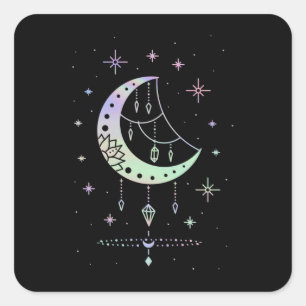 Spiritual Pastel Goth Moon Witchy Square Sticker
