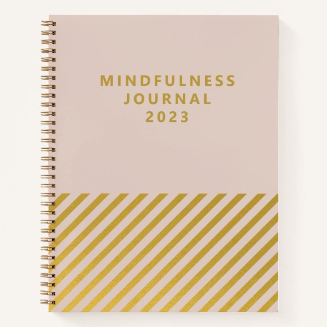 Spiritual Pink Foil Stripes Mindfulness Journal (Front)