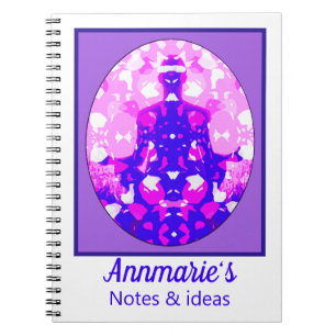 Spiritual Pink Sitting Yoga Pose on Purple Notebook