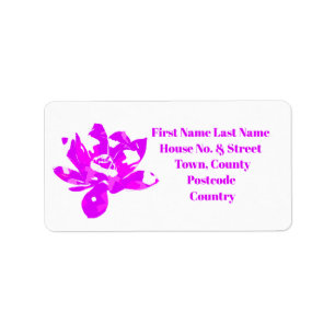 Spiritual Pink & White Lotus Flower Address Label