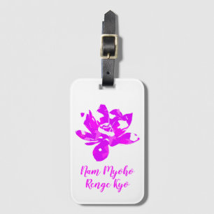 Spiritual Pink & White Symetry Lotus Flower Luggage Tag
