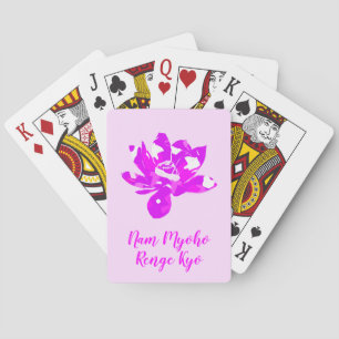Spiritual Pink & White Symetry Lotus Flower Playing Cards