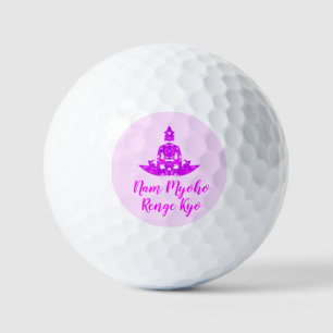 Spiritual Pink & White Symmetry Lotus Pose Golf Balls