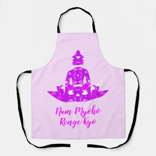 Spiritual Pink & White Symmetry Lotus Yoga Apron